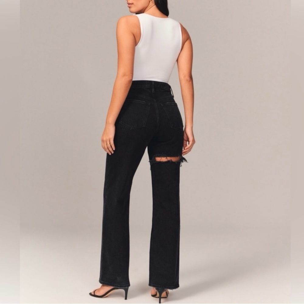 Abercrombie & Fitch Black Straight Leg Jeans